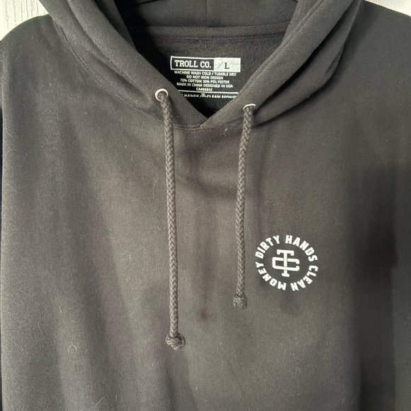 Black Hoodie with White Logo - Picture 2 of 5